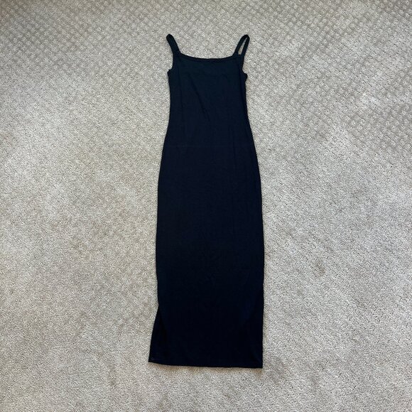 NEW Aritzia Babaton Midi Dress Adjustable Spaghetti Strap Square Neck Black XXS - Picture 1 of 4